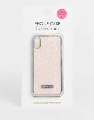 Skinnydip - iPhone X/XS telefoonhoesje met glitter in roze