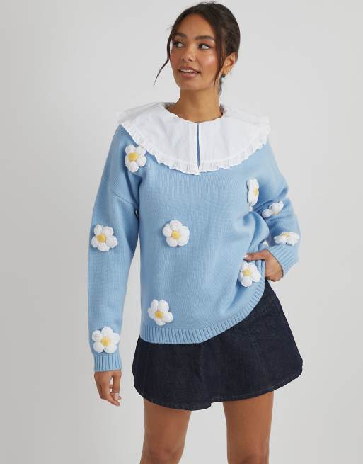 Skinnydip London 3D Flowers Knitted Jumper