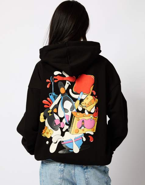 Skinnydip london aardman feathers hoodie in black in black - view 1