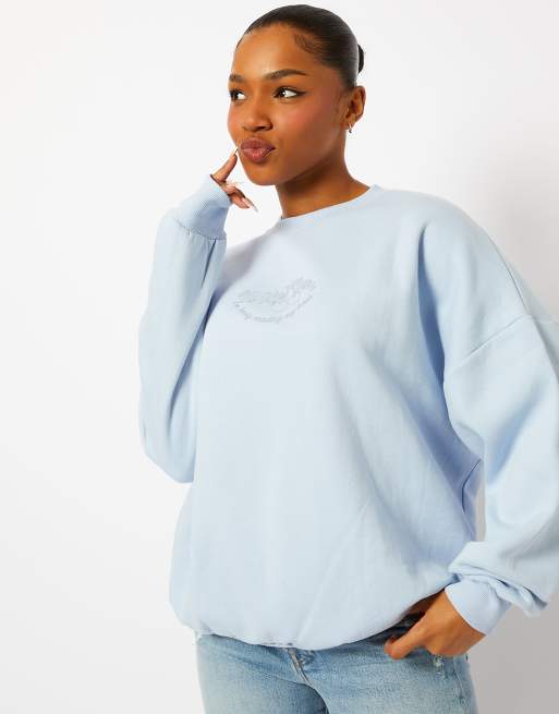 Skinnydip London All My Love Sweatshirt in Light Blue