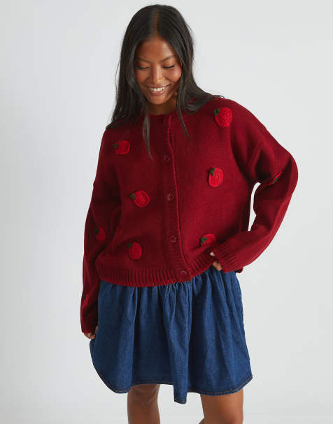 Skinnydip london applique tomato cardigan in red - view 1