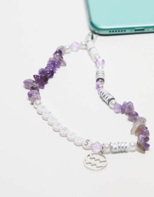 Skinnydip London Aquarius starsign phonebeads
