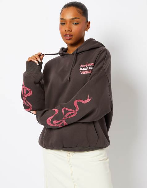 Skinnydip London Bad Choices Make Good Stories Hoodie in Grey - view 1