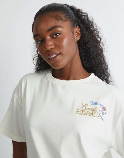 Skinnydip london beauty and the beast poster t-shirt in ecru | ASOS