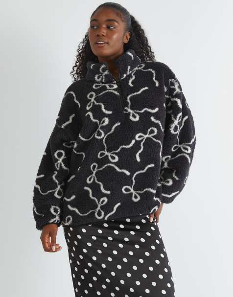 Skinnydip london bow longline fleece in black - BLACK - view 1