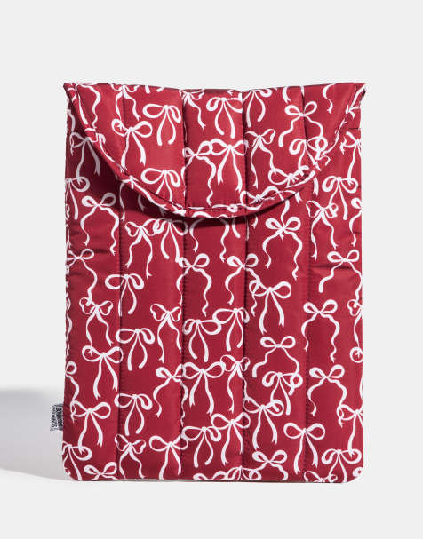 Skinnydip london burgandy bows laptop sleeve 14"" in red - view 1