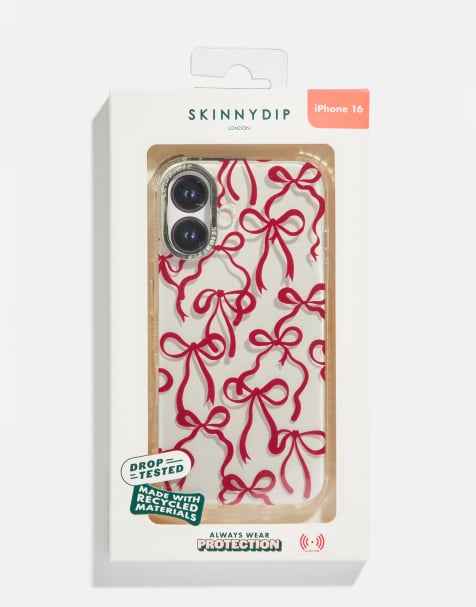 Skinnydip london burgundy bows iphone case in red - view 1