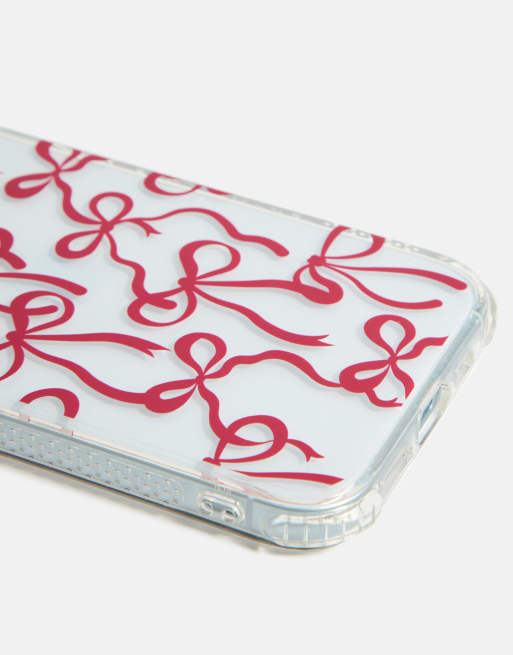 Skinnydip london burgundy bows iphone case in red, 3 of 3