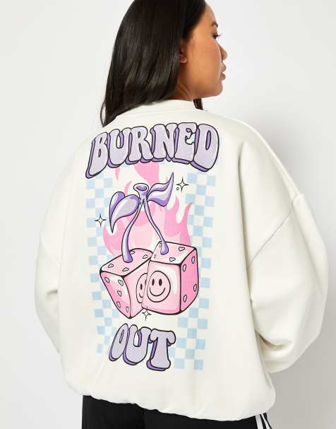 Skinnydip London Burned Out Ecru Oversized Sweatshirt - view 1