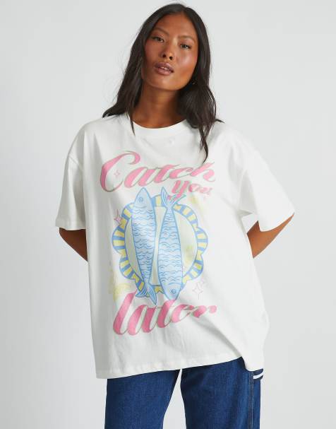 Skinnydip london catch you later t-shirt in white - view 1