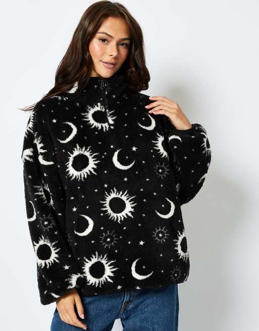 Skinnydip London Celestial Longline Fleece in Black
