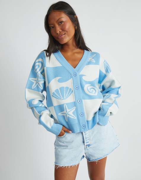 Skinnydip london checked shell cardigan in blue - view 1