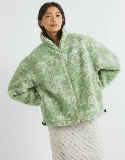 Skinnydip london cherry borg jacket in green - MGREEN