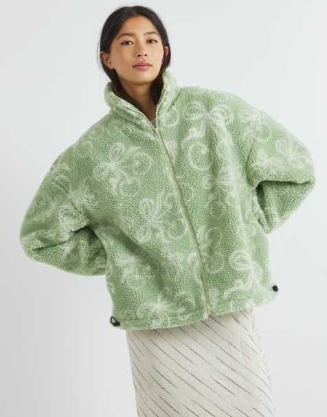 Skinnydip london cherry borg jacket in green - view 1