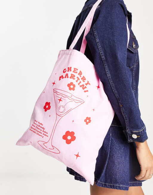 Skinnydip London cherry martini tote bag in pink ASOS
