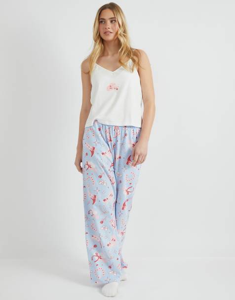 Skinnydip london cowboy coquette cami & trouser pyjama set in blue - view 1