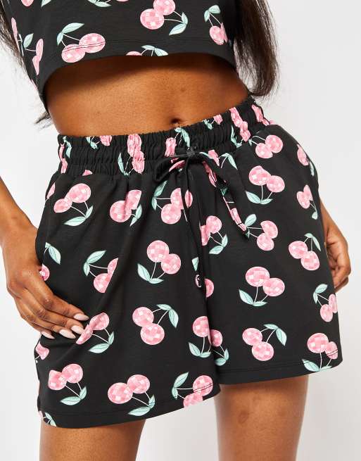 Skinnydip London Disco Cherry Shorts in Charcoal