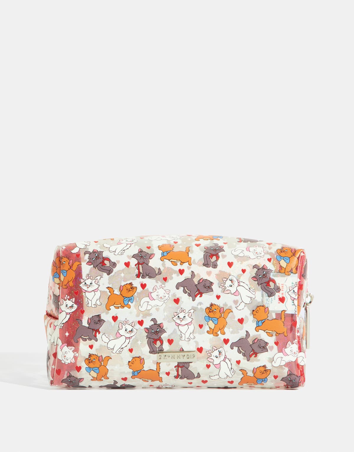 Skinnydip london disney aristocats ditsy heart makeup bag in brown