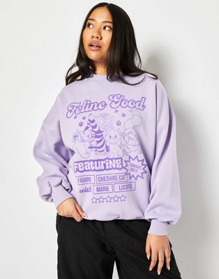 Skinnydip London Disney Aristocats Oversized Sweatshirt in Purple