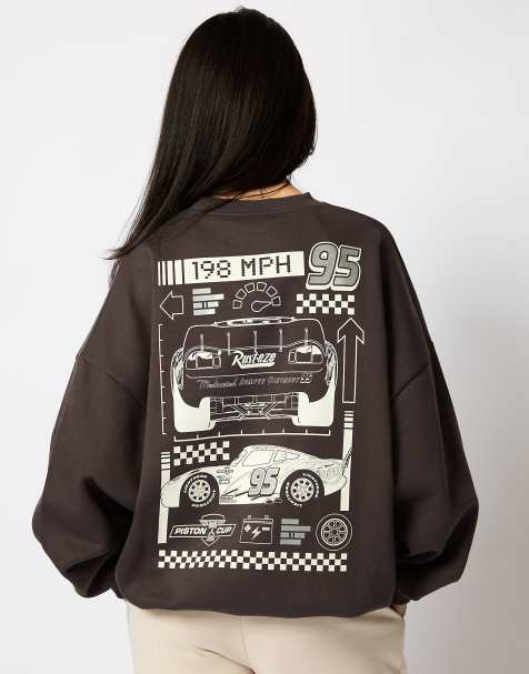 Skinnydip London Disney Cars Sweatshirt In Charcoal - view 1