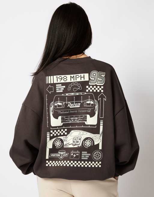 Skinnydip London Disney Cars Sweatshirt In Charcoal