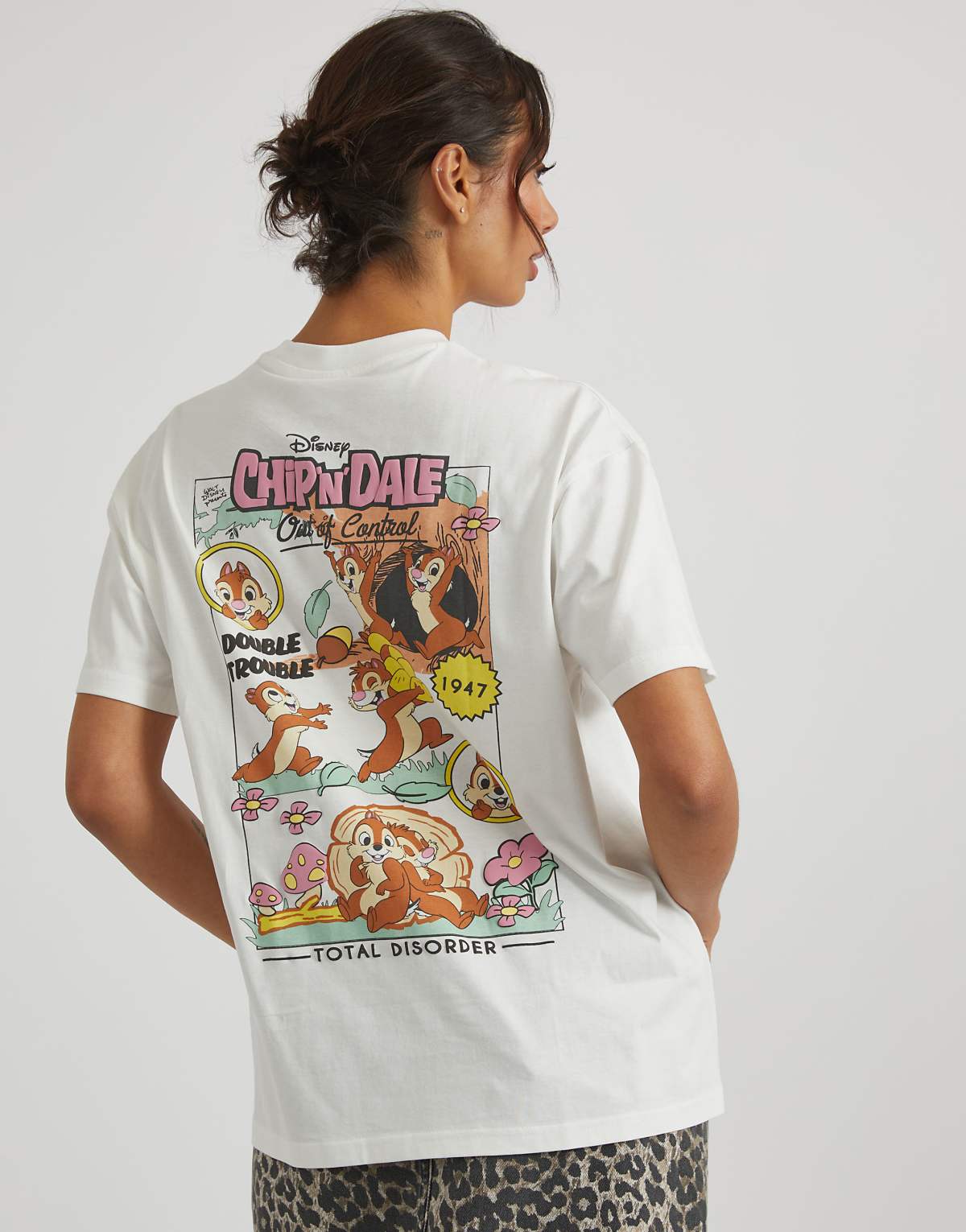 Skinnydip London Disney Chip N Dale Double Trouble T-Shirt in Ecru