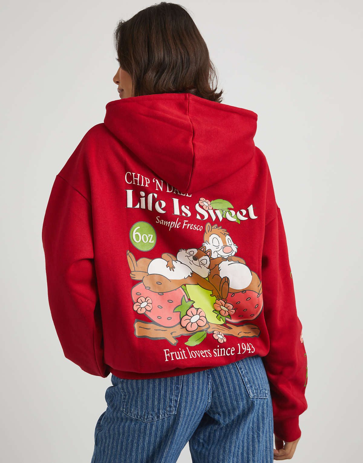 Skinnydip london disney chip n dale life is sweet hoodie in wine in