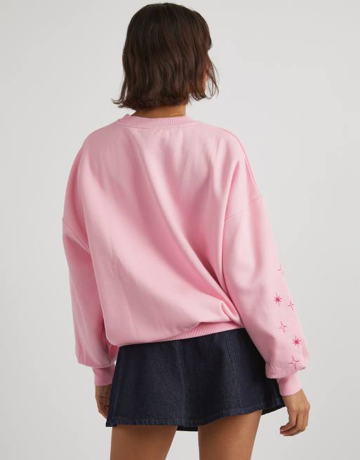 Skinnydip London Disney Embroidered Castle Sweatshirt in Pink, 2 of 4