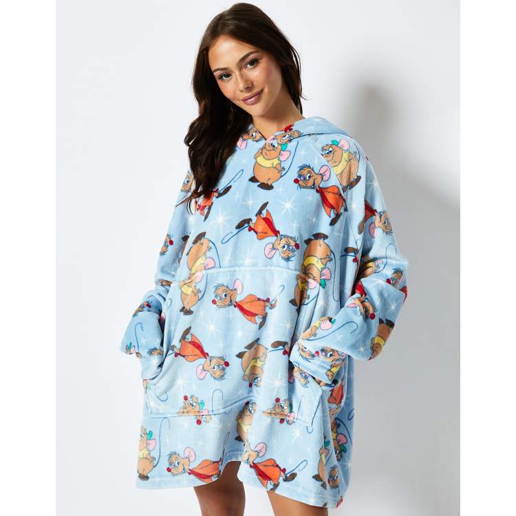 Skinnydip London Disney Jaq and Gus Blanket Hoodie in Blue | ASOS