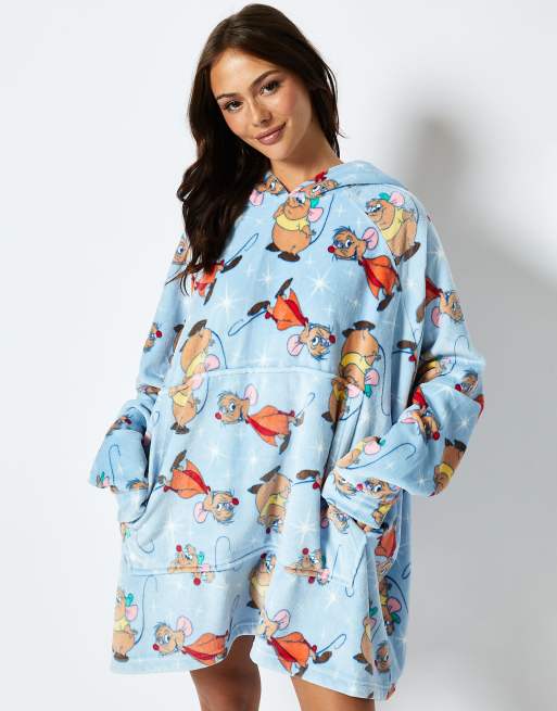 Skinnydip London Disney Jaq and Gus Blanket Hoodie in Blue