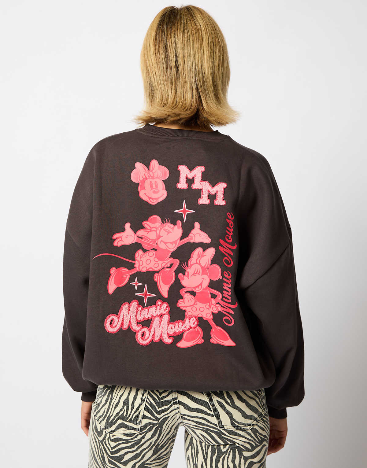 Skinnydip london disney minnie mouse acid wash sweatshirt in grey