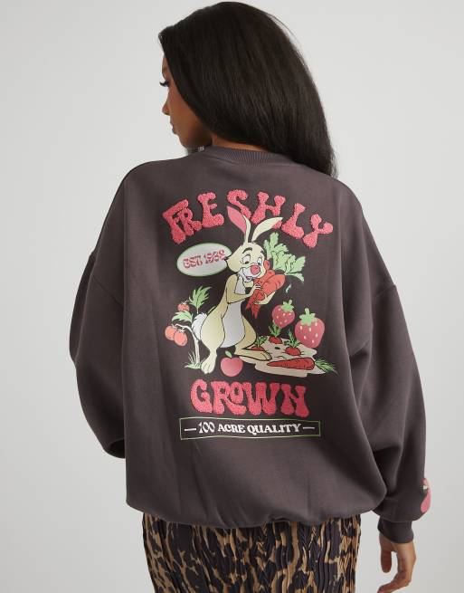 Skinnydip London Disney Winnie The Pooh Rabbit's Farm Sweatshirt in Black