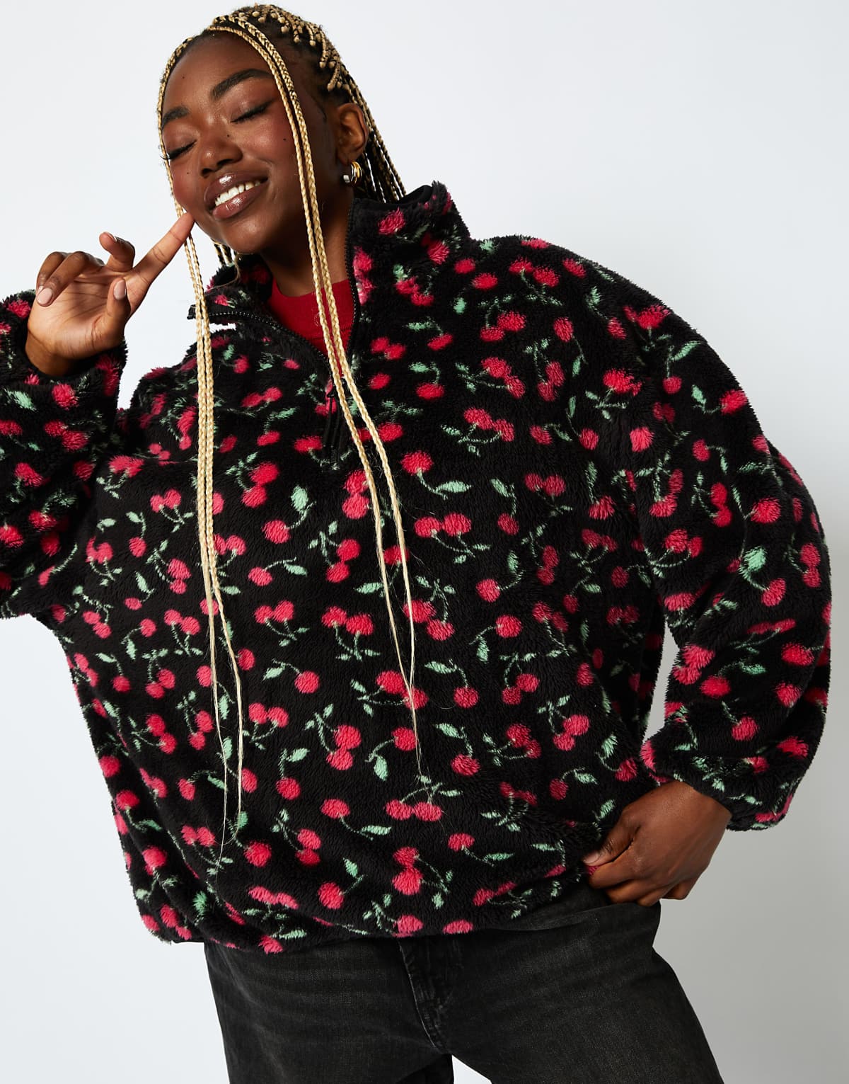 Skinnydip London Ditsy Cherry Longline Fleece