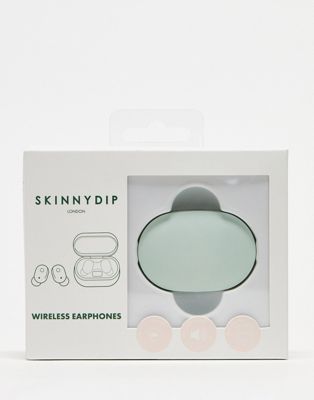Skinnydip London earbuds in light green