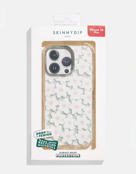 Skinnydip london ecru multi flower iphone case in pink - view 1