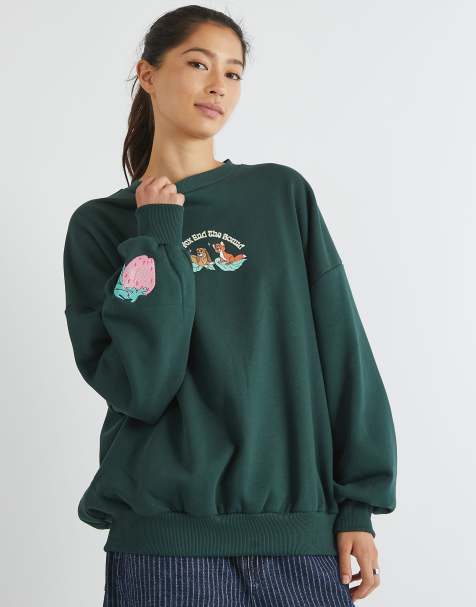 Skinnydip london fox and the hound strawberry sweatshirt in green - view 1