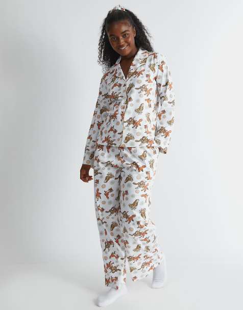Skinnydip london fox & the hound pyjama set in ecru - view 1