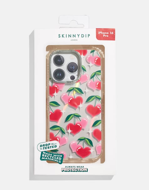 Skinnydip london glowy cherry heart iphone case in red - view 1