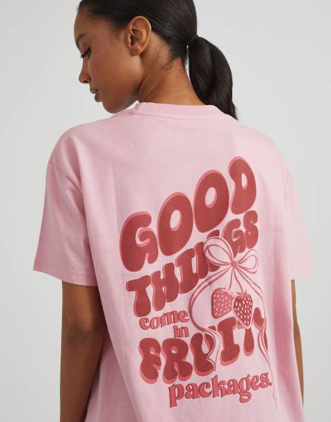 Skinnydip london good things t-shirt in pink in pink - view 1