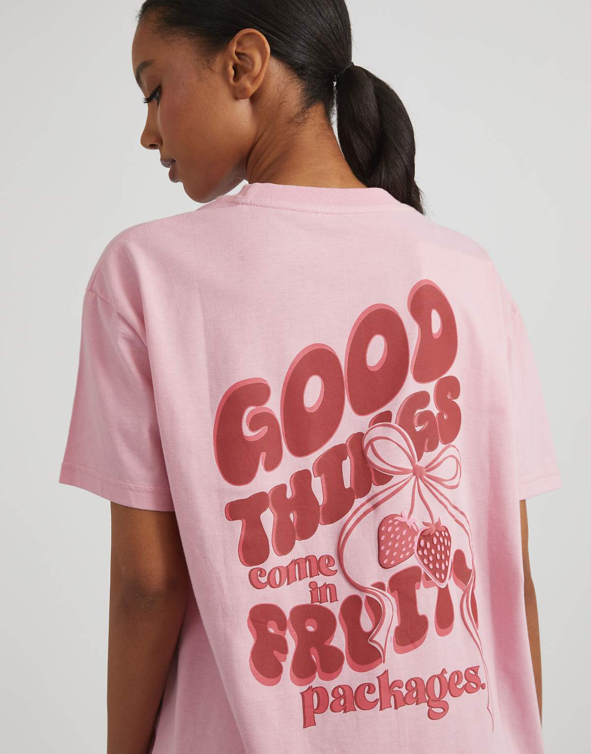 Skinnydip london good things t-shirt in pink in pink