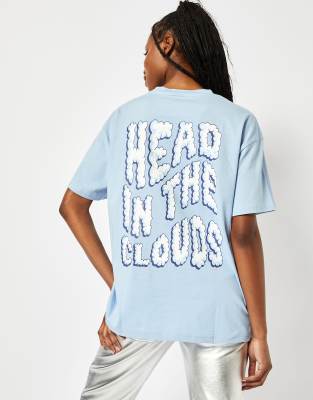 Skinnydip London Head In The Clouds Oversized T-Shirt in Blue - view 1