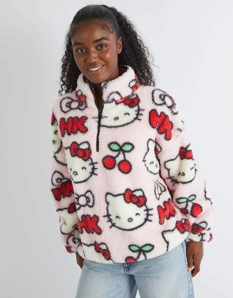 Skinnydip london hello kitty cherry longline fleece in pink - view 1