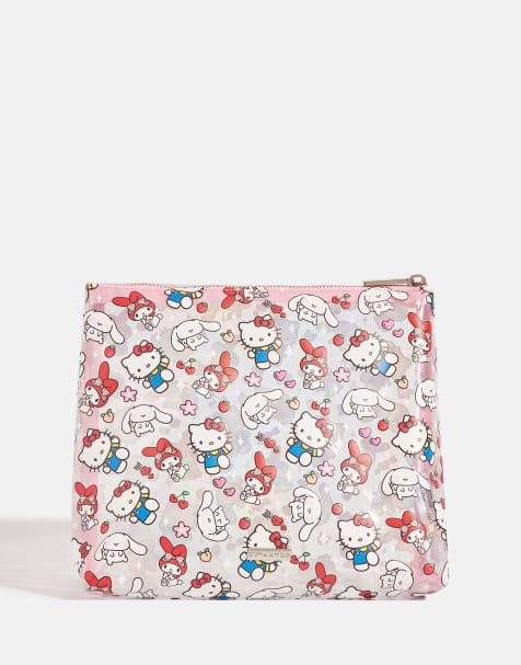 Skinnydip london hello kitty & friends shimmer wash bag in red - view 1