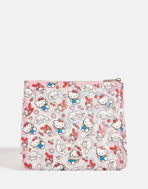 Skinnydip london hello kitty & friends shimmer wash bag in red