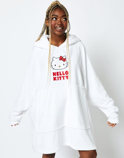 Skinnydip London Hello Kitty x Skinnydip Blanket Hoodie in White - view 1