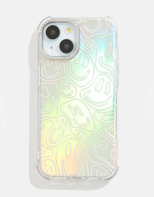 Skinnydip London Holo Warped Happy Face Shock iPhone Case - view 1