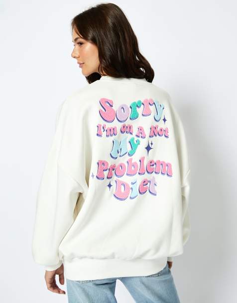 Skinnydip London I'm On A Not My Problem Diet Sweatshirt in Ecru - view 1