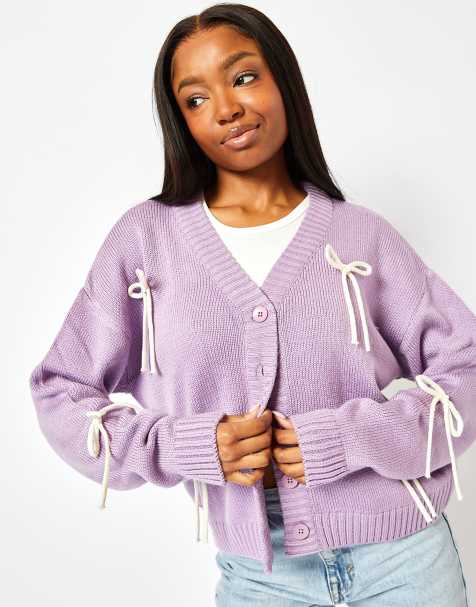 Skinnydip London In Your Bow Era Knit Cardigan in Lilac - view 1