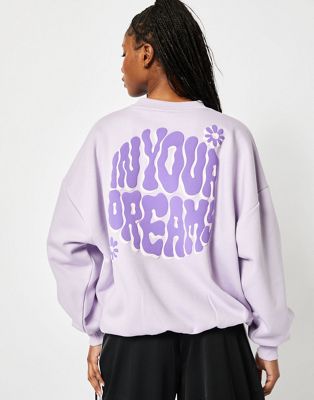 Skinnydip London In Your Dreams Lilac Oversized Sweatshirt