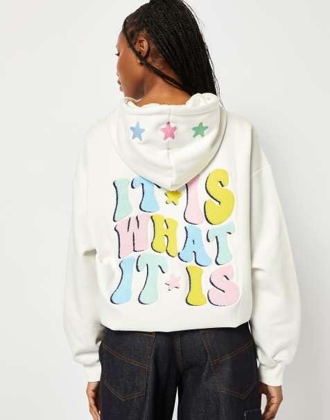 Skinnydip London It Is What It Is Ecru Oversized Hoodie - view 1